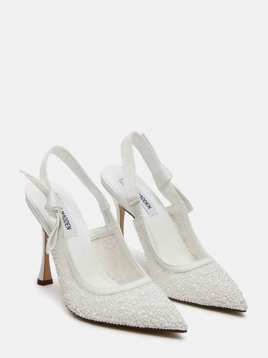 Steve Madden Shoes - Steve Madden Bri White Lace Pearl